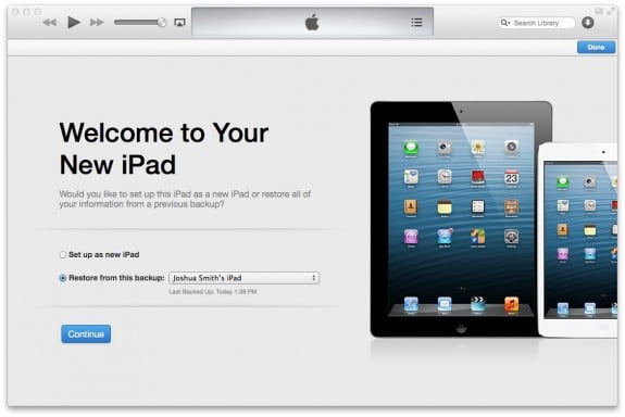 After installing iOS 7, restore or set up as a new iPad.