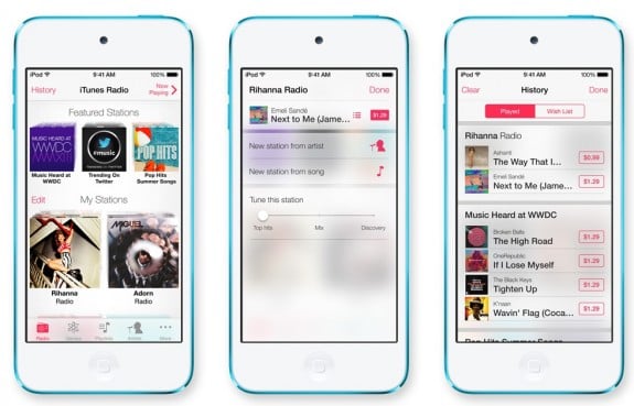 iTunes Radio comes in iOS 7 with streaming stations that are ad-free for $25 a year.