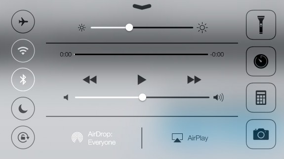 Control Center is another area IOS 7 is optimized for landscape.