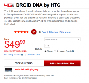 Verizon is trying to get rid of the Droid DNA.