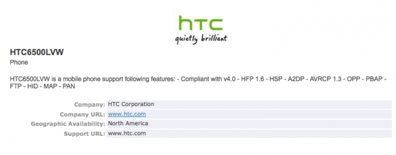 The alleged Verizon HTC One at Bluetooth SIG.