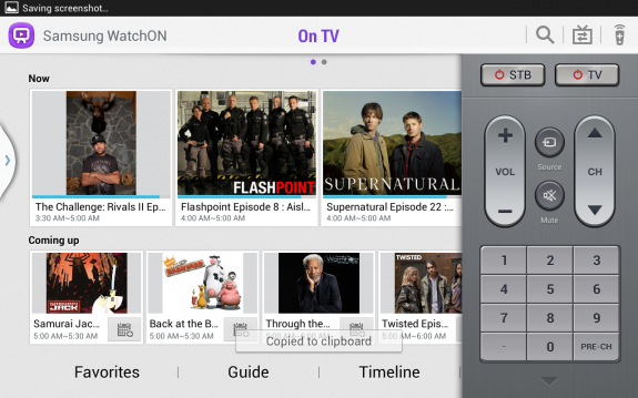 Samsung's Watch On app, also used to control your TV