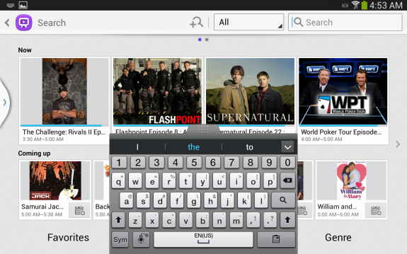 One of the few keyboard views available on the Galaxy Tab 3 8.0 through TouchWiz