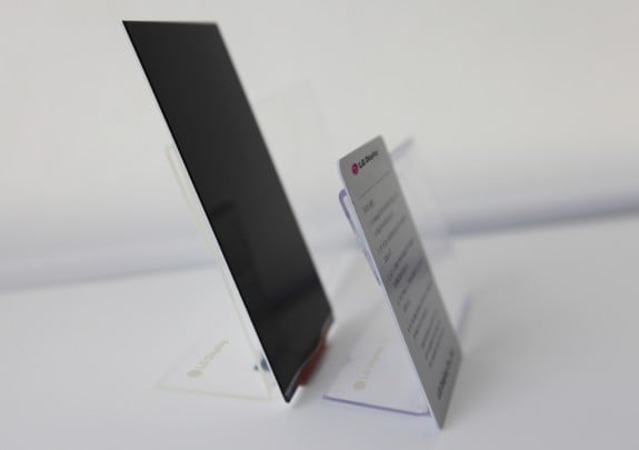side view of LG's new super thin HD display.