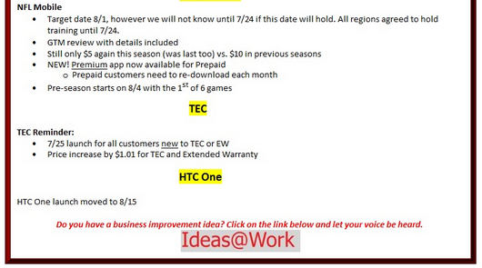 The Verizon HTC One release date is pushed back two weeks according to a new leak.