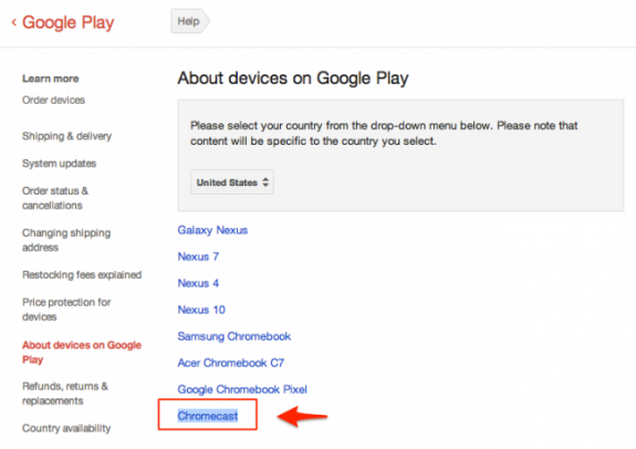 A screenshot of the Chromecast entry in the Google Play Store.