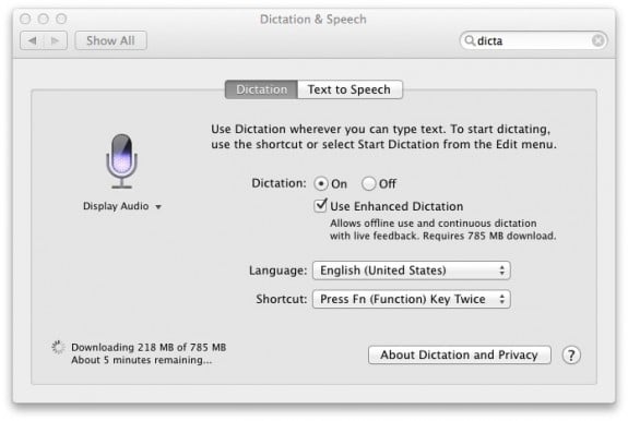 In iOS 7 we could see offline dictation, or as it is known in OS X Mavericks Enhanced Dictation, which would offer live feedback for words.