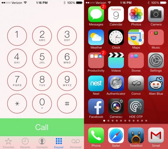 This iPhone 6 concept uses the iOS 7 color matching to deliver a seamless color throughout the phone and the iOS system.