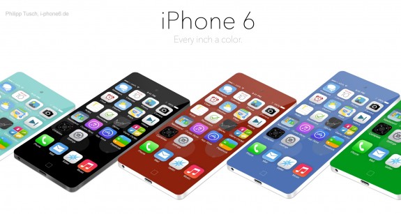 The iPhone 6 concept blends color with aluminum and a larger screen. 