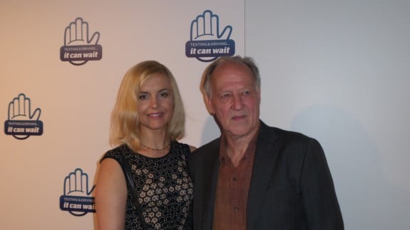 Filmmaker Warner Herzog at the Los Angeles It Can Wait campaign.