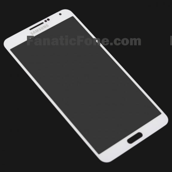 This allegedly shows the Samsung Galaxy Note 3 front panel in white.