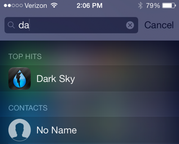 Spotlight is easier to use in IOS 7.