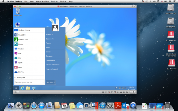 Parallels Desktop 9 for Mac - Windows 8 Start Menu