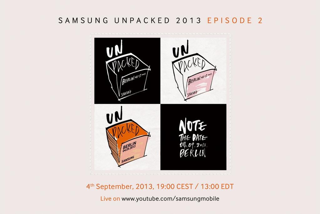 The Samsung Galaxy Note 3 launch event is on for September 4th.
