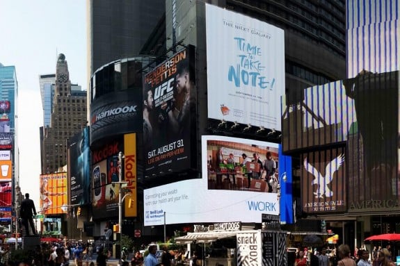 The Galaxy Note 3 is being marketed in the U.S. already.