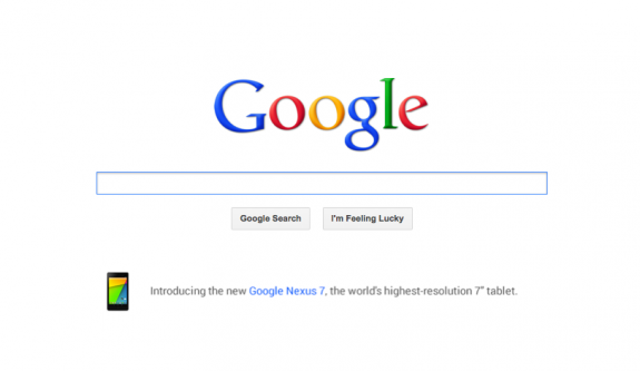 Google is promoting the Nexus 7 on its home page. 