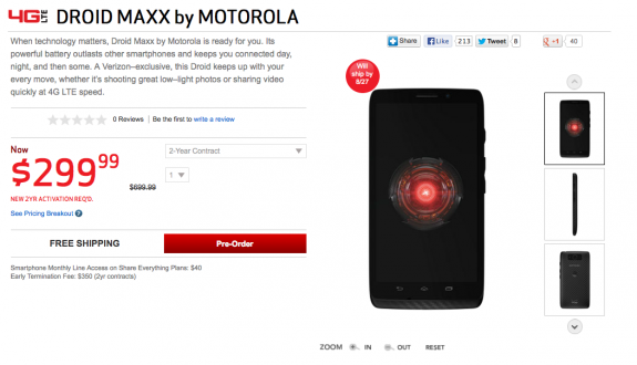 Droid MAXX and Droid Ultra shipping dates have slipped. 