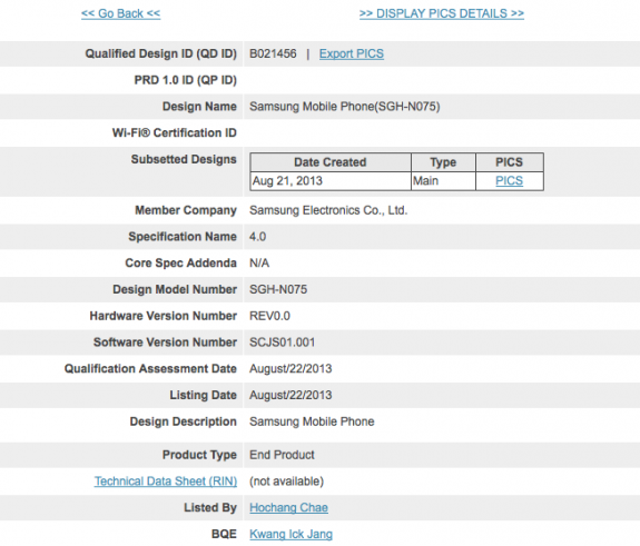 The Galaxy Note 3 for Japanese carrier NTT DoCoMo has passed through a Bluetooth certification it seems. 