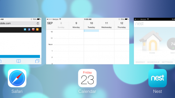 Multitasking works in landscape on iOS 7.