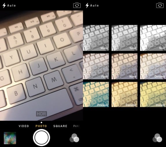 Apple delivers a new camera app in iOS 7. 