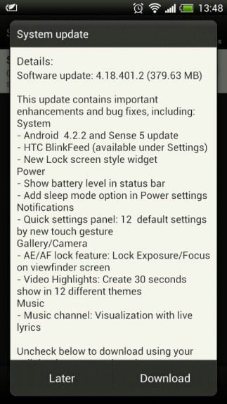 The HTC One X Android 4.2 and Sense 5 update has hit Europe.