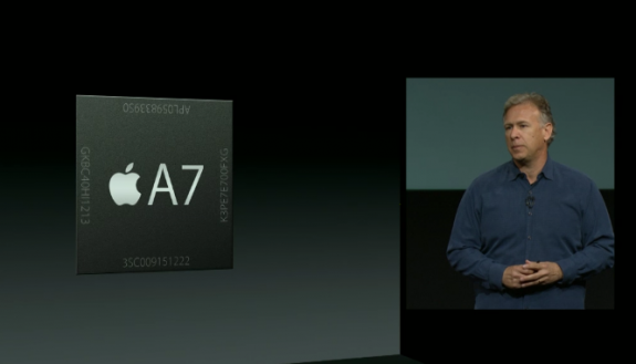 The iPhone 5S is powered by a new 64-bit Apple A7 processor.
