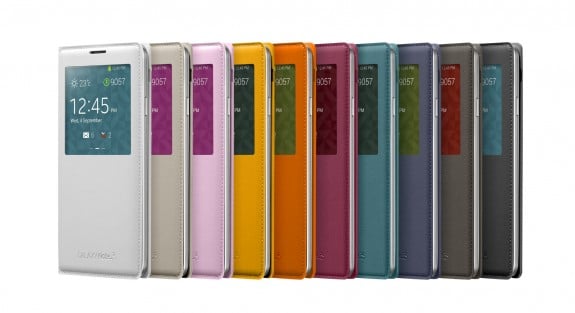 The colors of the new Galaxy Note 3 S-View Cover.