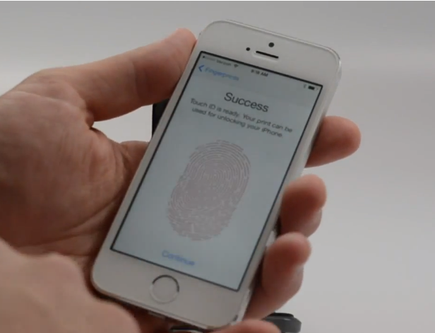Train Touch ID on the iPhone 5s.