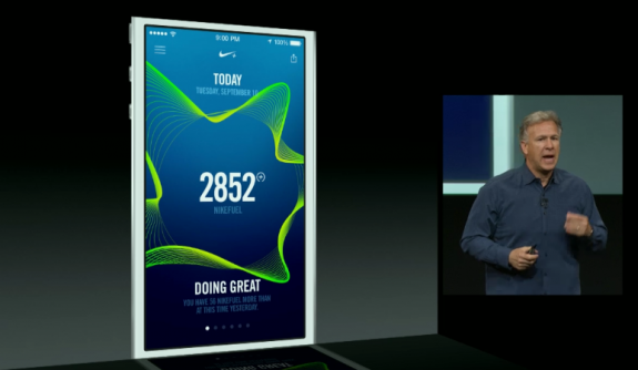 The iPhone 5S will work with a new Nike+ Movement app to track your health and fitness.
