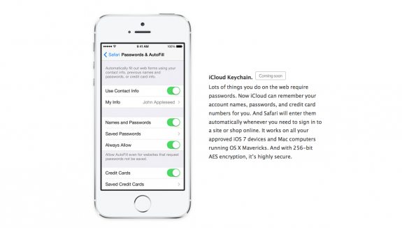 iCloud Keychain has apparently been pulled from iOS 7.