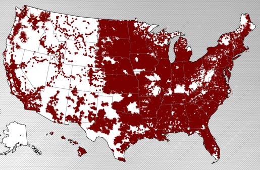 Verizon's 4G LTE coverage.