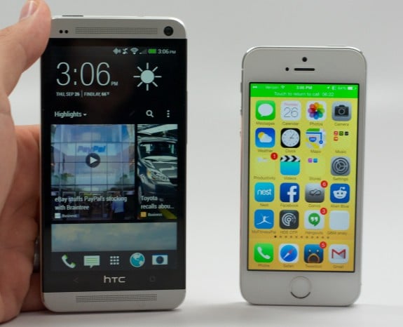 The Verizon HTC One vs. iPhone 5s.