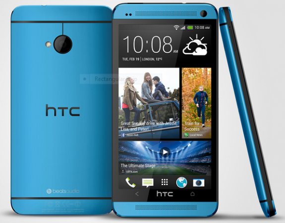 The HTC One in Vivid Blue