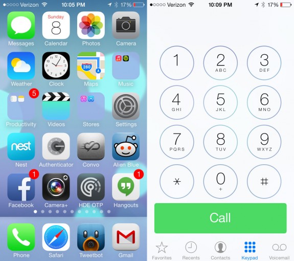 The overall look of iOS 7 is completely new. This will be a surprise to some users, and could cause some confusion. 
