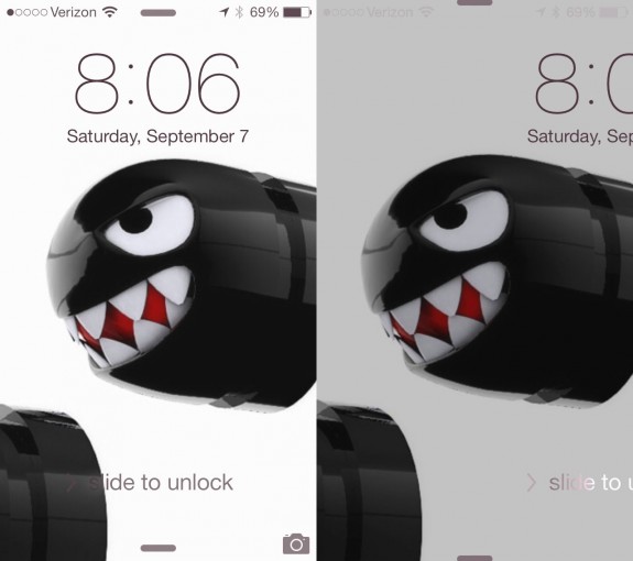 The lock screen is new in iOS 7.