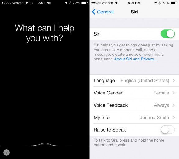 iOS 7 brings new Siri features and enhancements. 