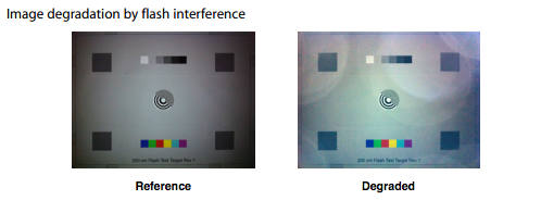 Apple tells case makers to avoid flash interference.