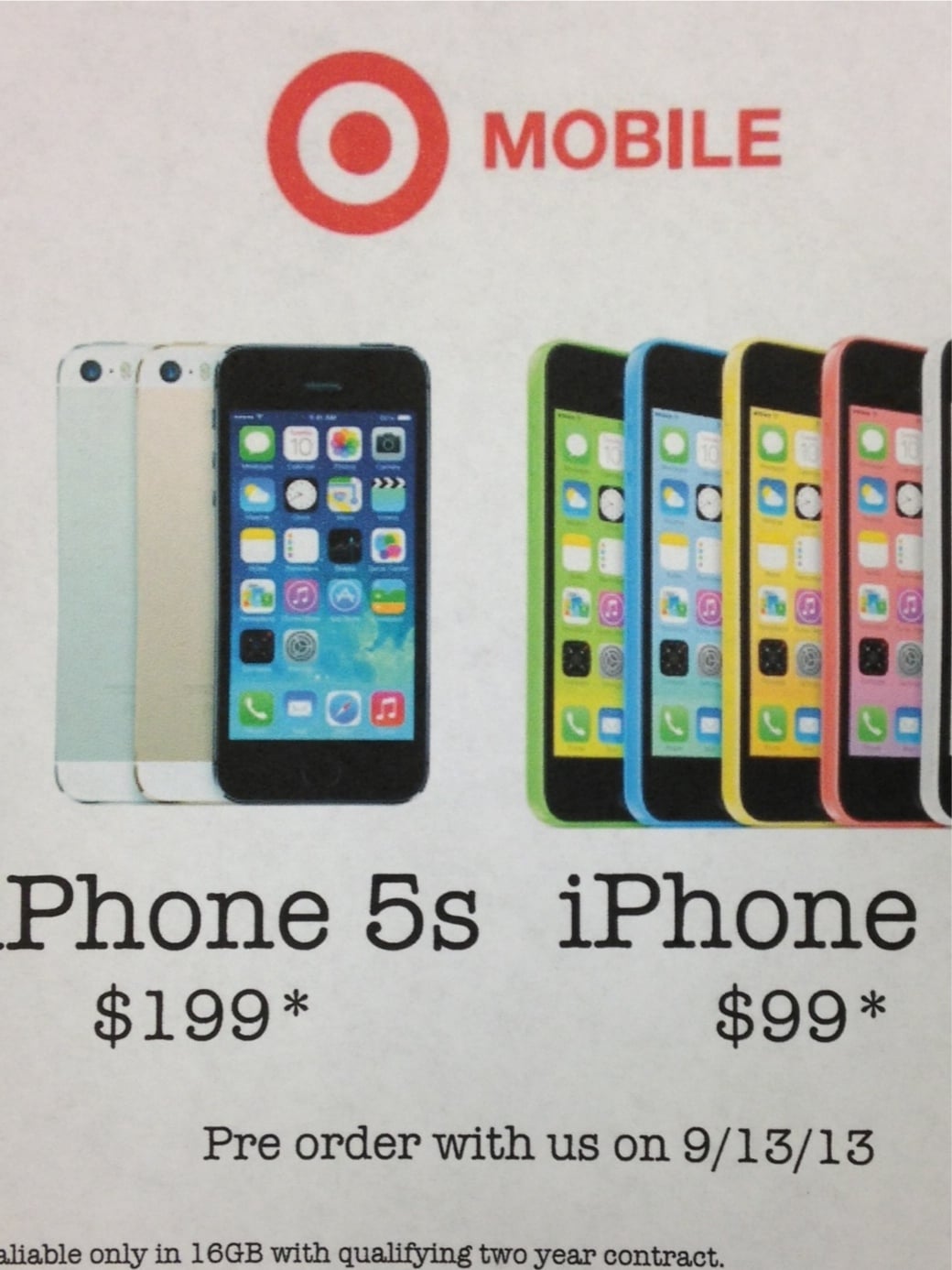 Target calls it an iPhone 5s pre-order, but it's really a reservation.