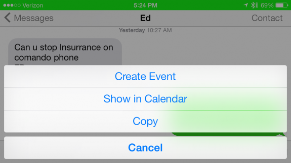 Quickly create events from iMessage.
