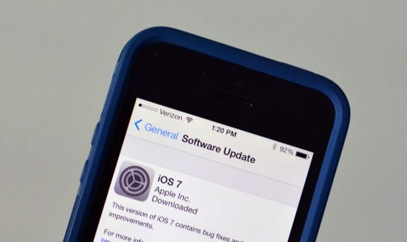 Installing iOS 7 while traveling could cause headaches.