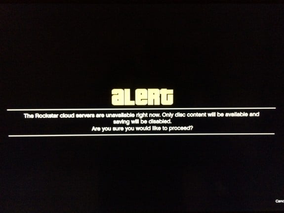 GTA Online problems, like this one telling gamers "The Rockstar cloud servers are unavailable right now." are hampering the GTA Online release.