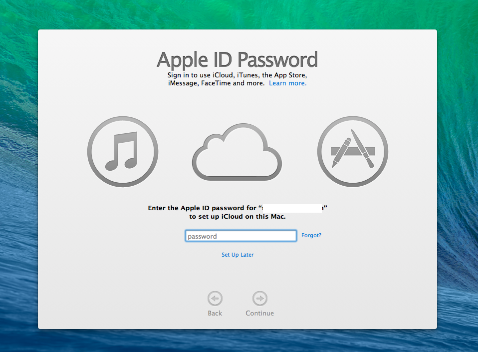Finish the OS X Mavericks upgrade process and sign up for iCloud Keychain.