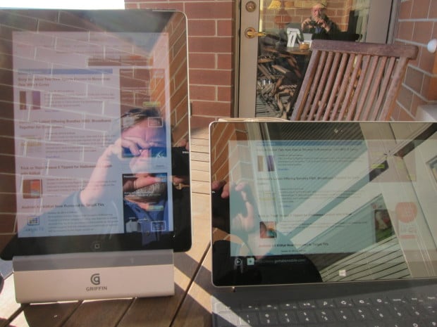 Outdoor viewing is comparable to iPad