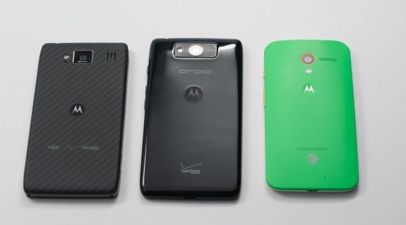 Motorola's material choice feels much better than the plastic on the Droid Ultra and the Galaxy S4.