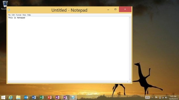 The NotePad App on the Desktop 