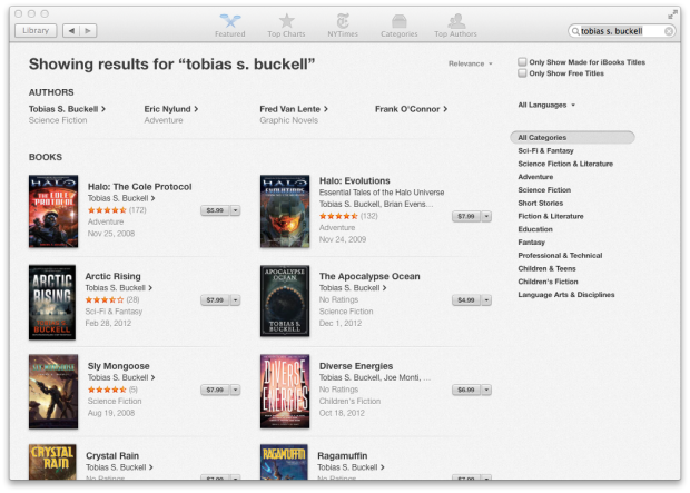 Users can now read and buy iBooks inside iBooks for OS X Mavericks. 