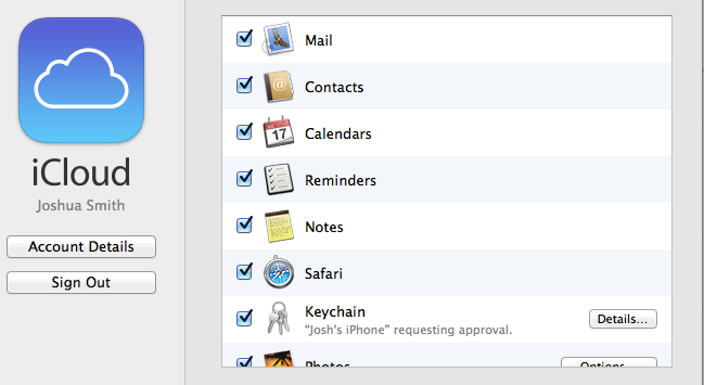 Approve a device to use iCloud Keychain.