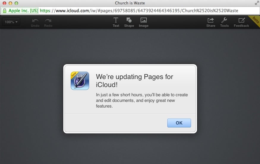 iwork for icloud update