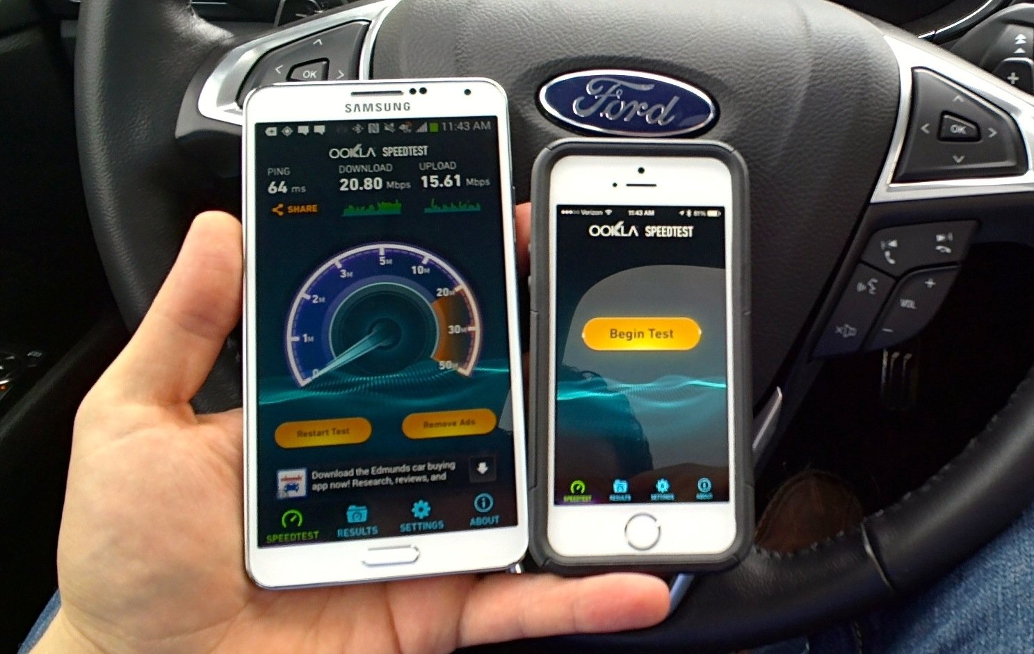 Check out the speedtest of Verizon v.s AT&T 4G LTE on the Note 3 and the iPhone 5s.