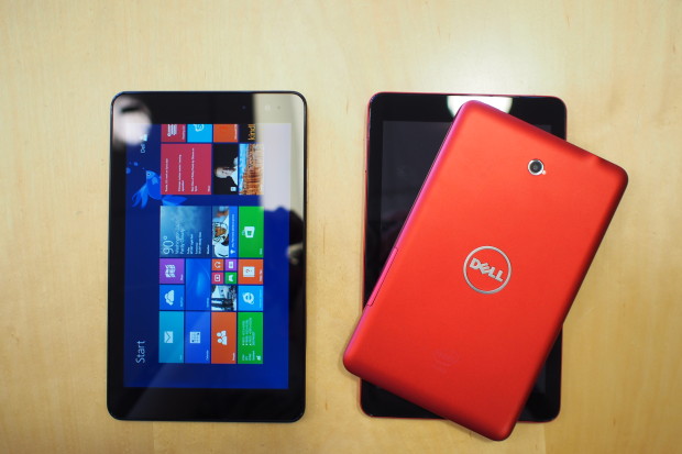 Dell's new tablet range includes Android or Windows, and color options for red or black. 